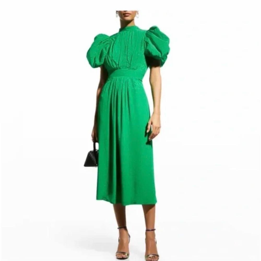 Noon Puff Sleeved Green Dress